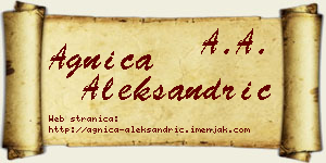 Agnica Aleksandrić vizit kartica